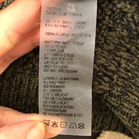 Devoted Peakaboo Collar Dark Green Black VNeck Knit Sweater Sz M - Picture 11 of 12